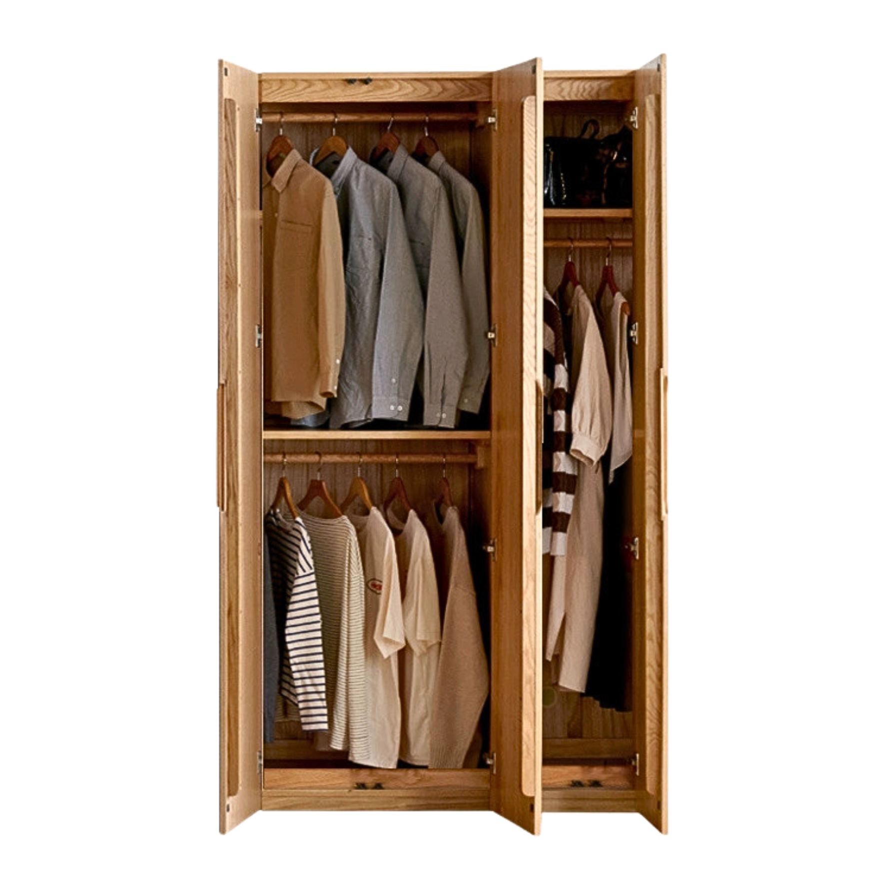 Oak Solid Wood Nordic Wardrobe.