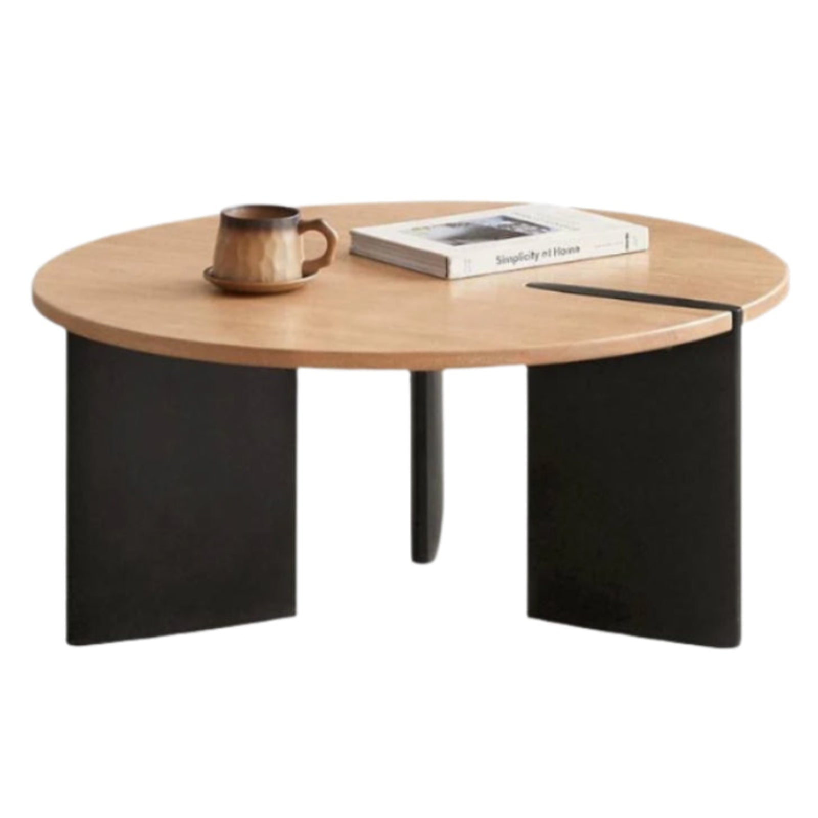 Oak Solid Wood Wabi-Sabi Style Creative Round Coffee Table