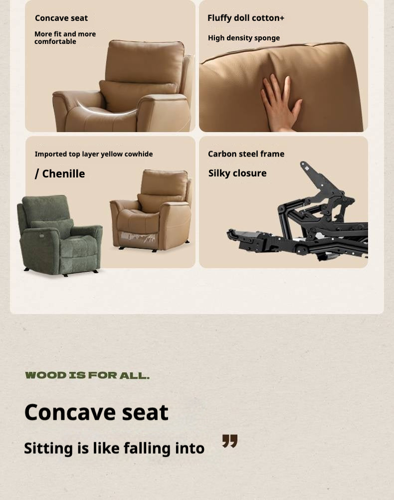 Leather Chair Electric Leisure Recliner.