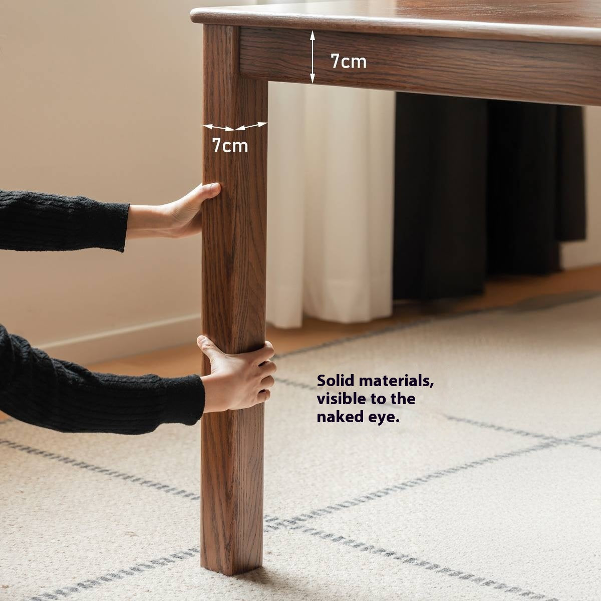 Oak Solid Wood Square Dining Table