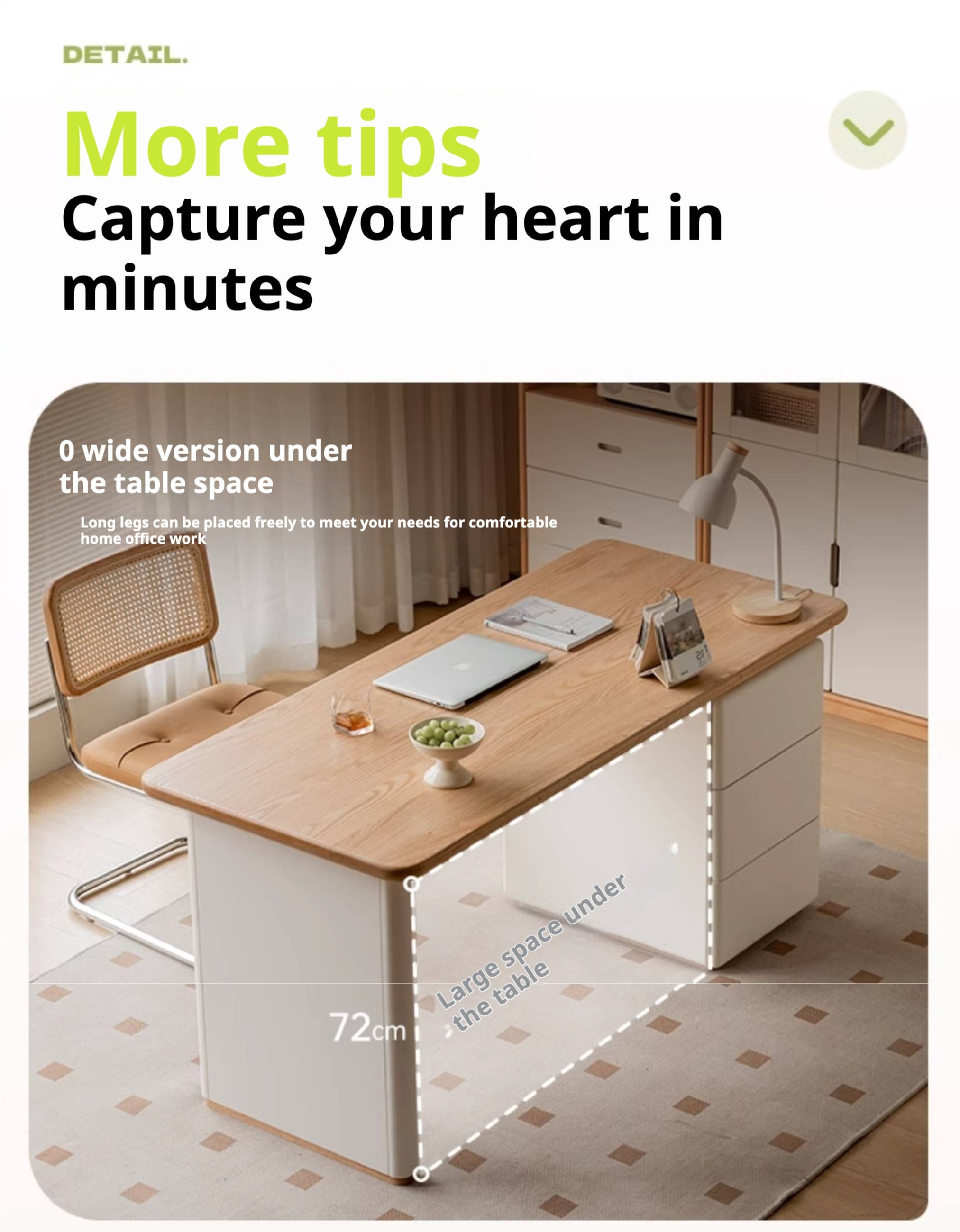 Oak Solid Wood Desk With Lower Cabinet