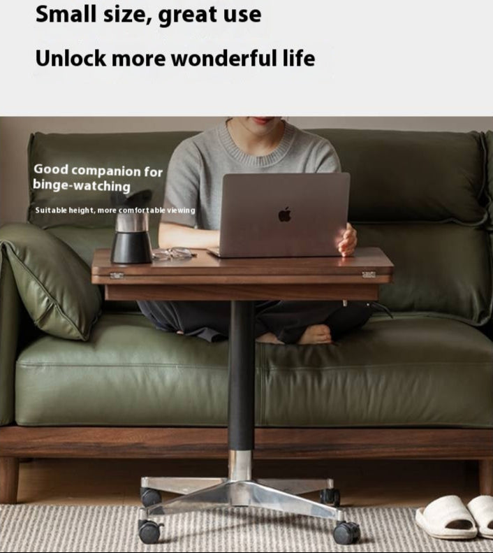 Black Walnut, Oak Solid Wood Rectangular Lift Side Table