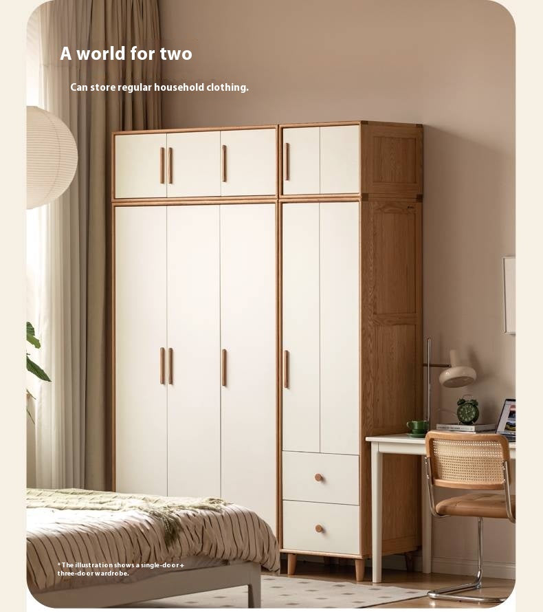 Oak Solid Wood Modern Wardrobe.