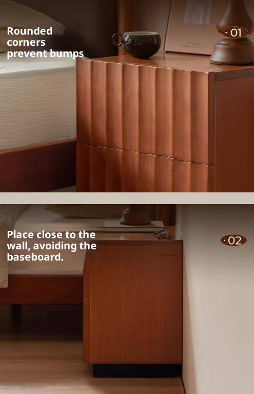 Poplar, Black Walnut Solid Wood Antique Style Nightstand