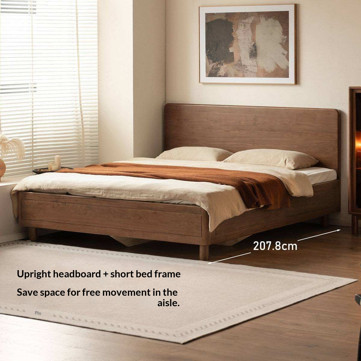 Black Walnut Solid Wood Italian Luxury Storage Bed