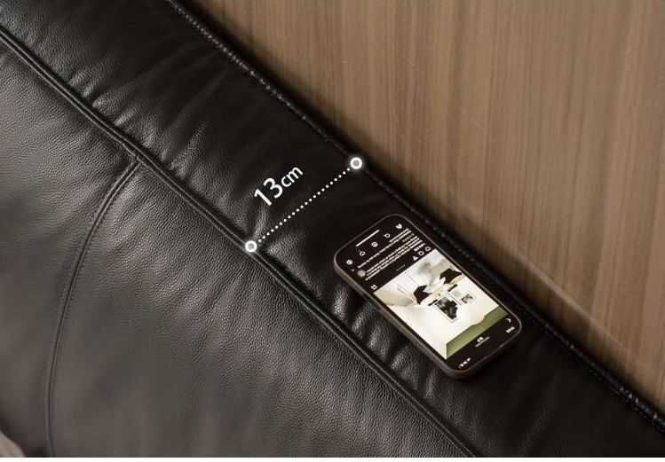 Genuine Leather Upholstered Bed — Black Large Bed, Italian Light Luxury Design