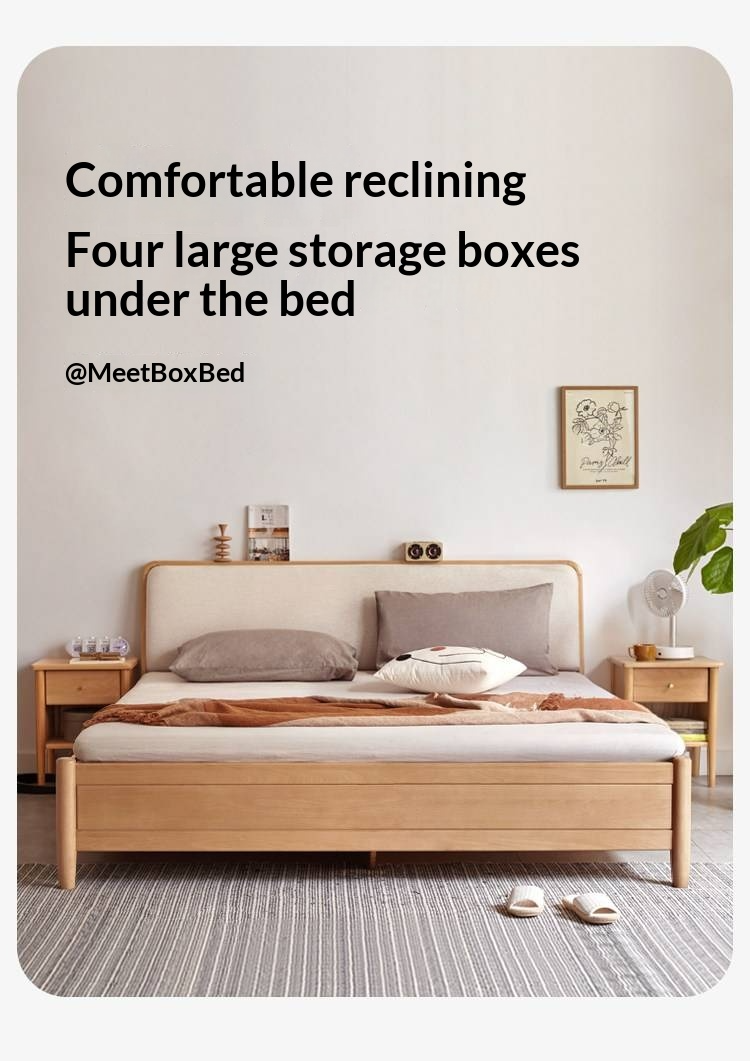 European Beech Solid Wood Multi-Functional Box Bed