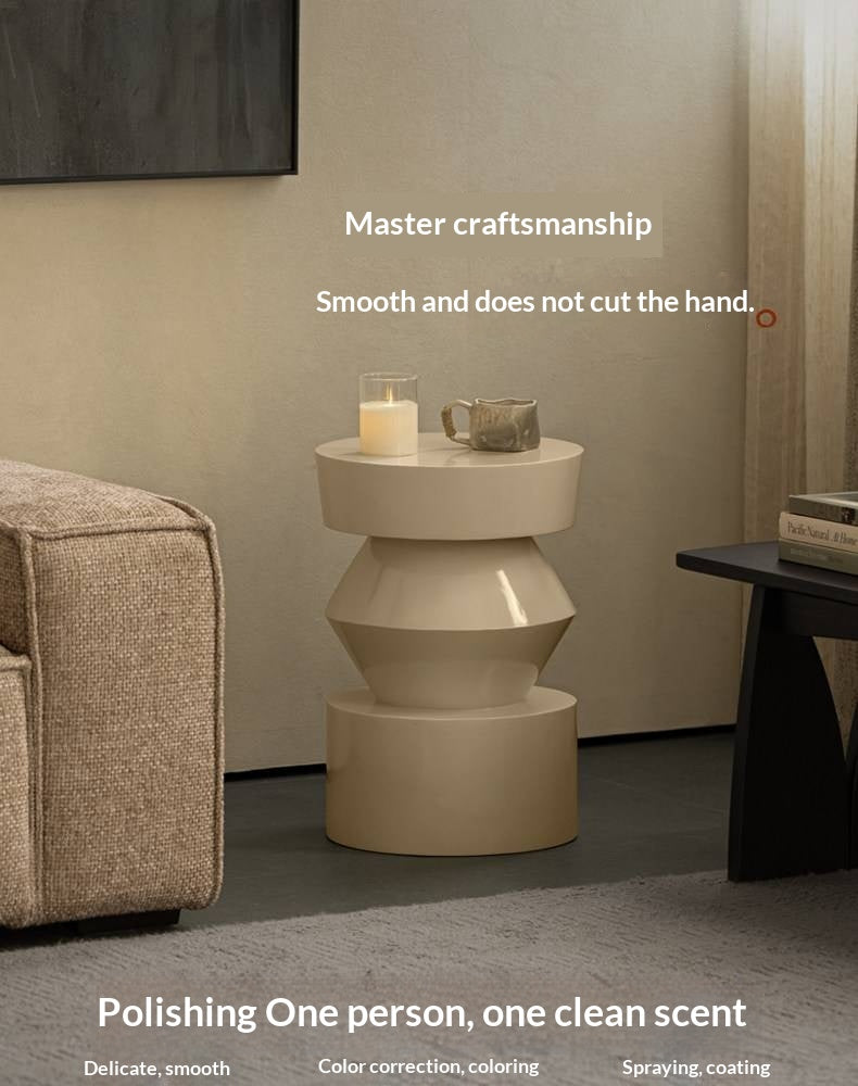 Mango Solid Wood Wabi Sabi Round Side Table