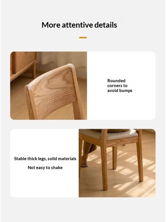 4 pcs set Oak Solid Wood Soft Packed Dining Chair
