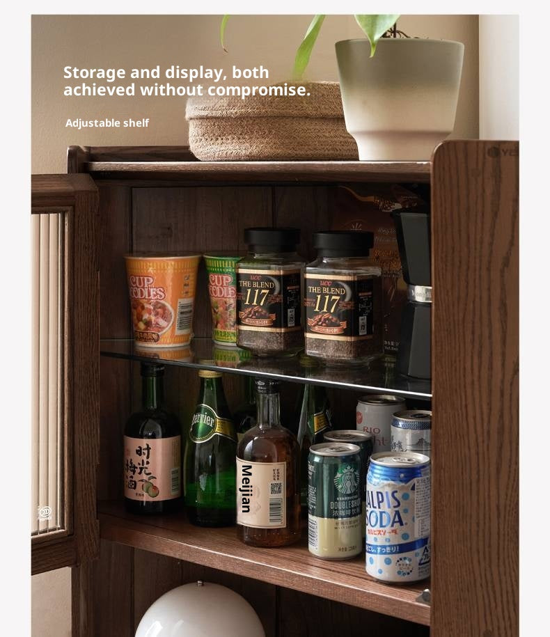 Oak Solid Wood Corner Side Cabinet