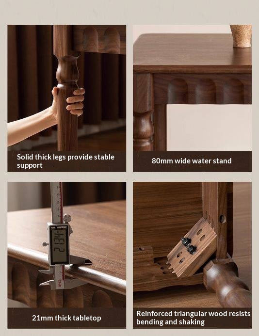 Black Walnut Solid Wood American Retro Style Dining Table