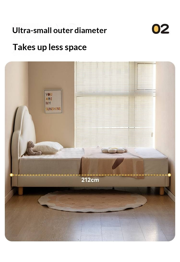 Сream style Organic Leather kid's Cloud Bed<