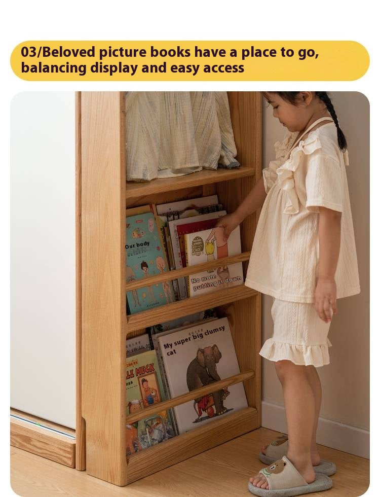 Oak Solid Wood Modern Children's Wardrobe