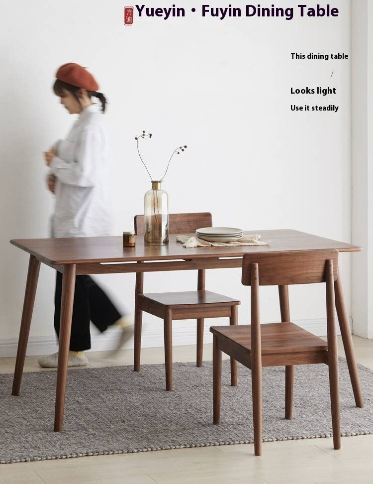 Black Walnut, Ash Solid Wood Rectangular Dining Table