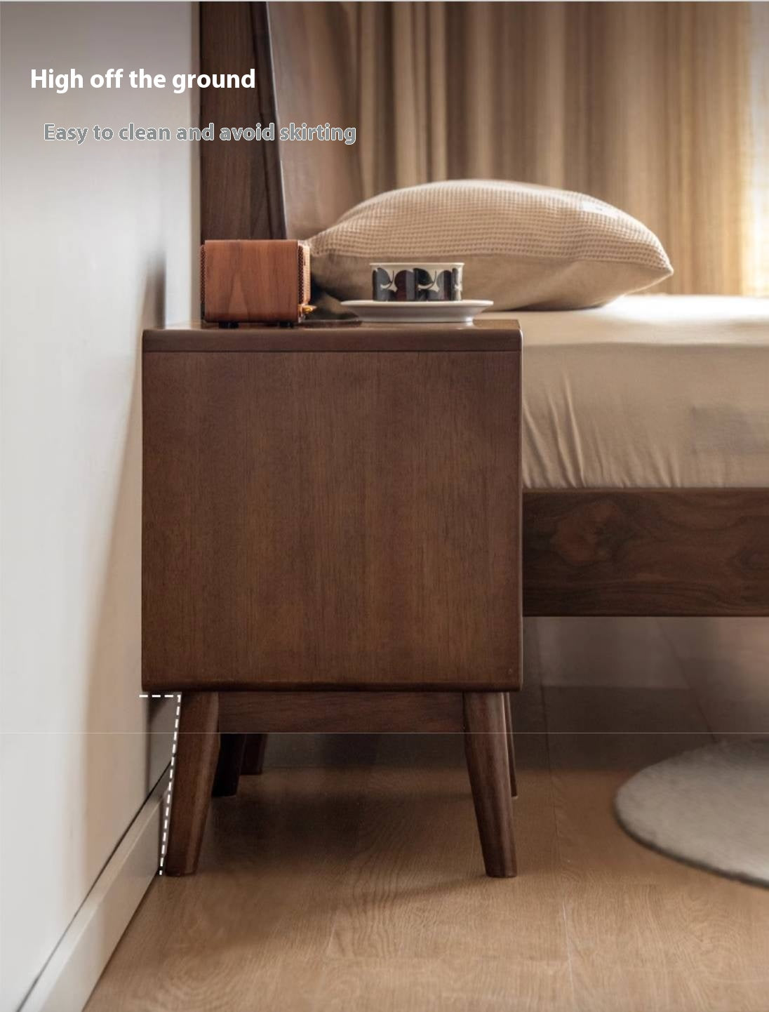 Sandalwood Solid Wood Modern Style Nightstand