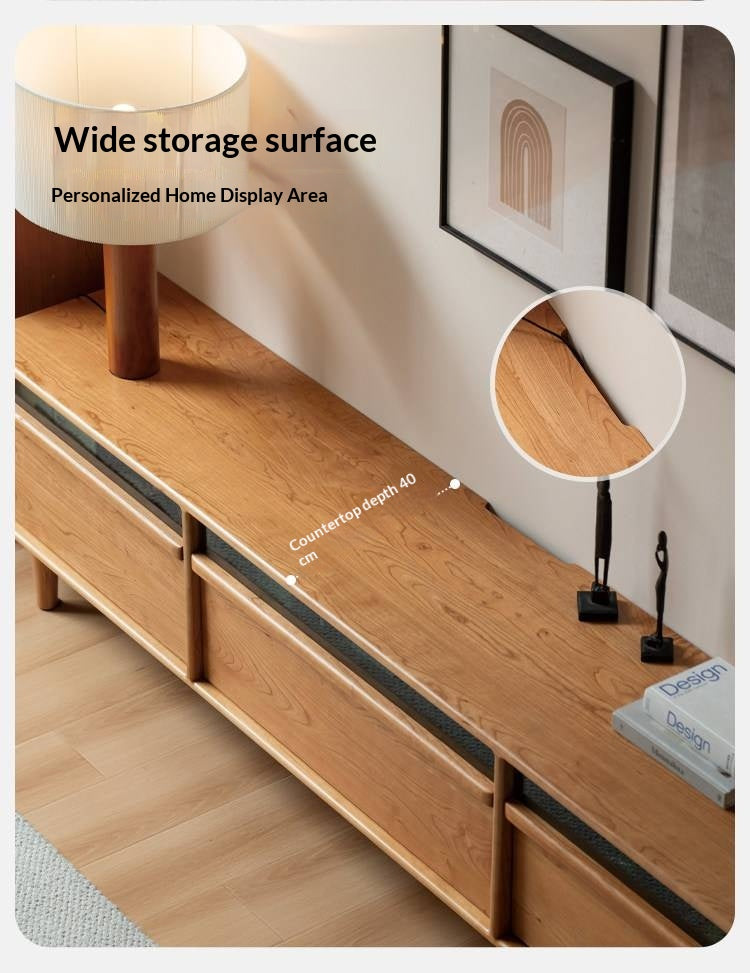 Cherry, Ash Solid Wood TV Cabinet.