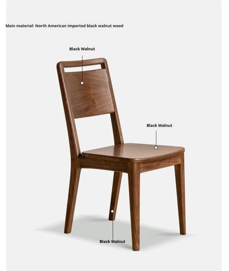 Set 4 pcs Black Walnut, White Ash, Oak, Sandalwood Solid Wood Dining Chair High Back