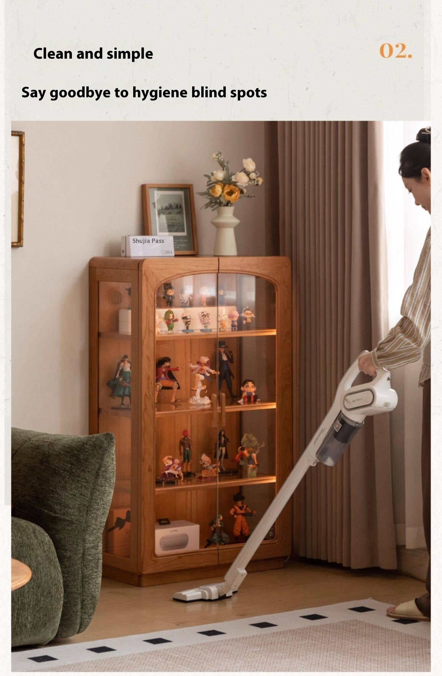 Cherry, Black Walnut Solid Wood Retro Style With Light Side Cabinet.