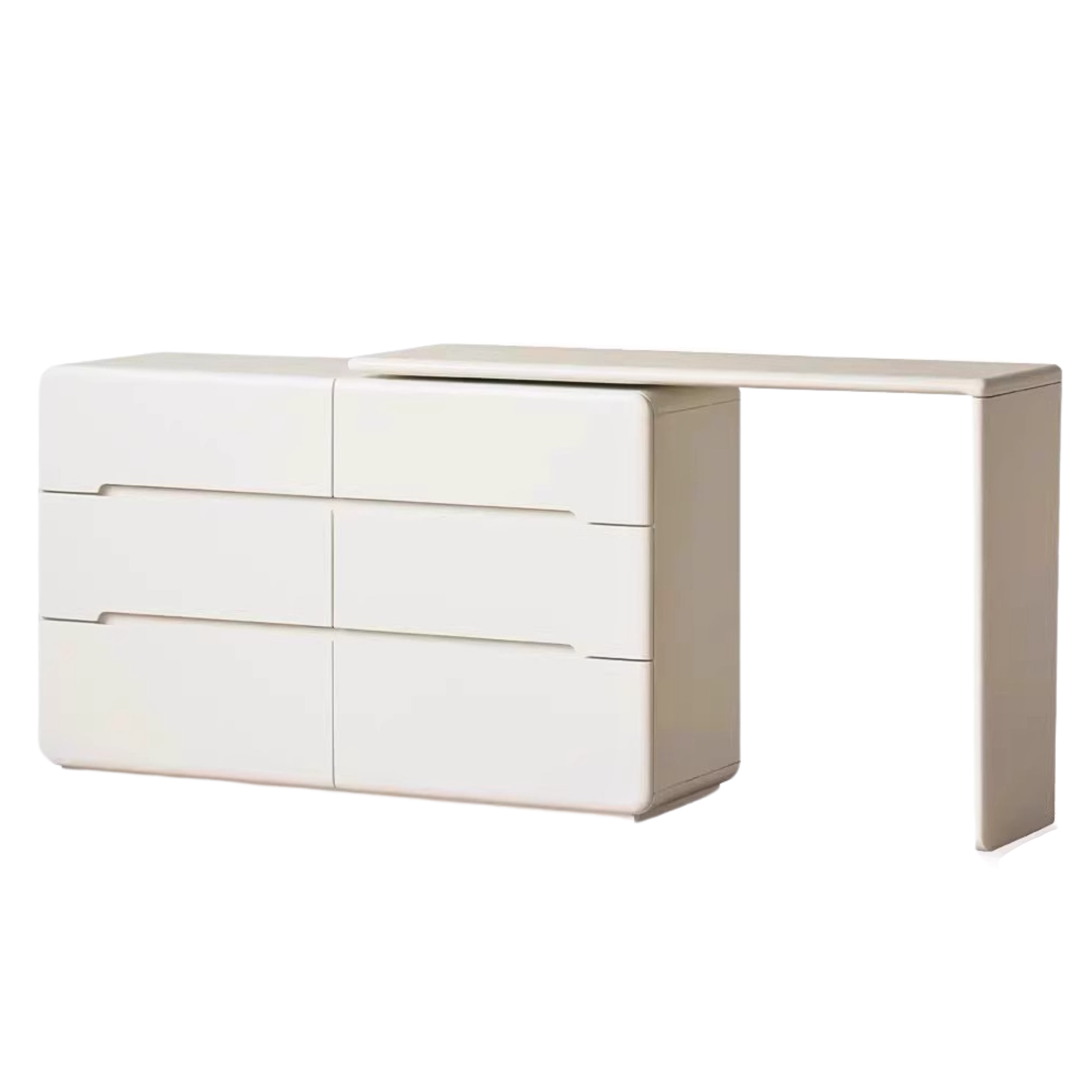 Solid Rubberwood Cream Air Vanity Table.