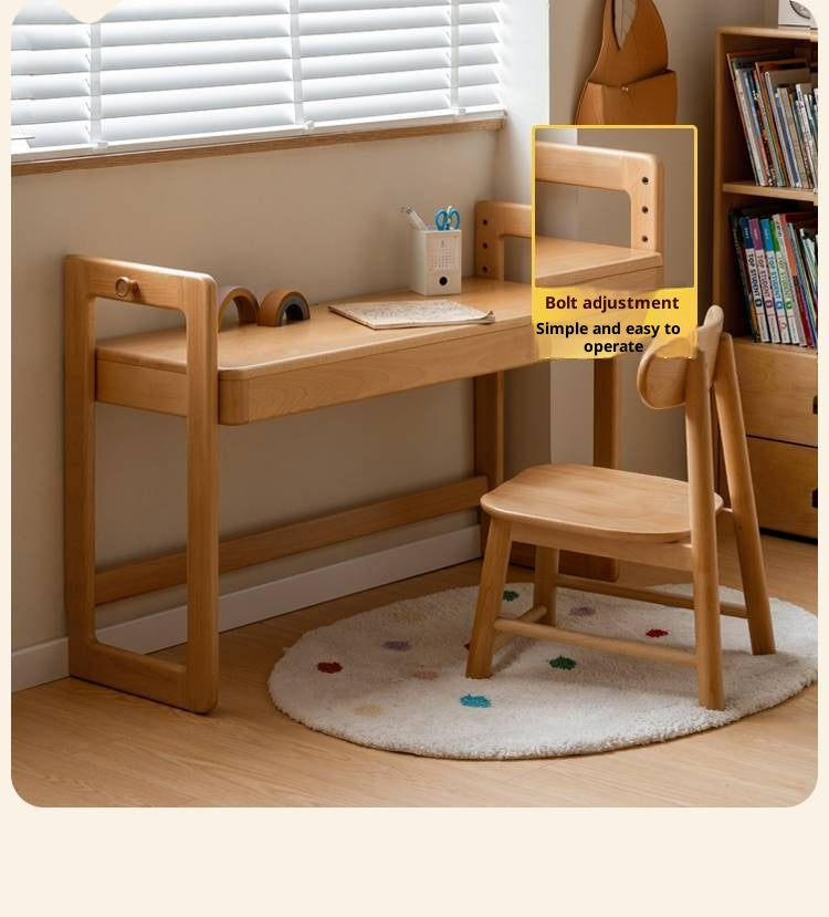 Beech Solid Wood Liftable Study Desk