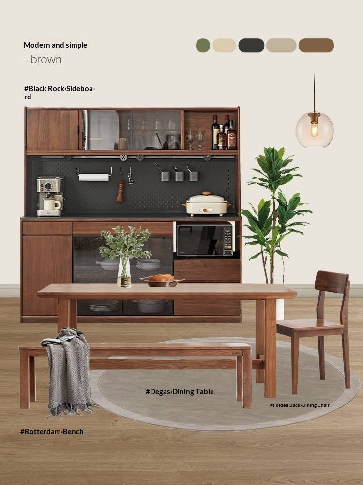 Black Walnut, Oak, Sandalwood, Ash Solid Wood, Solid RubberWood Nordic Long Bench