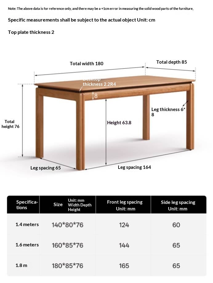 Cherry Solid Wood Vintage Style Dining Table