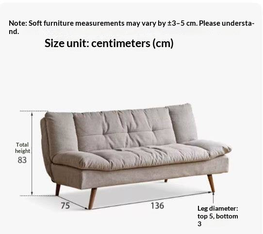Linen Tufted Convertible Sofa Bed with Splayed Wood Legs