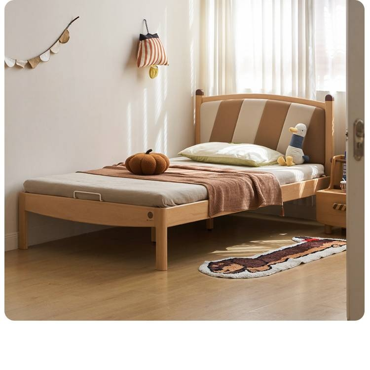 Beech Solid Wood Children's Modern Simple Single Bed