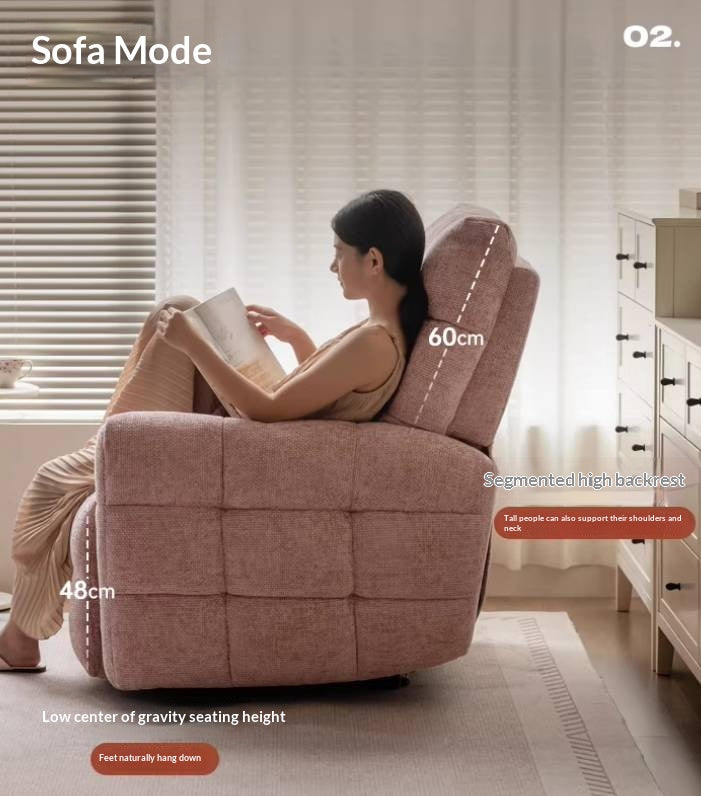 French Modern Recliner Accent Chair in Fabric