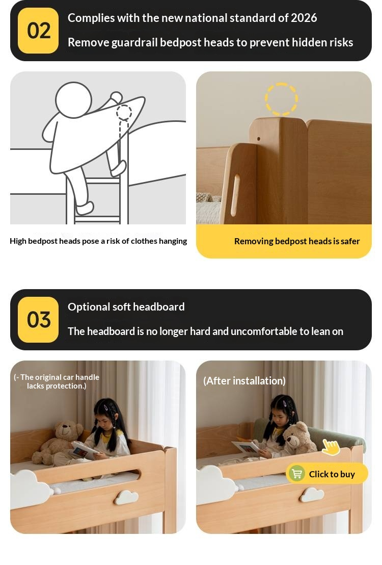 Rubberwood Solid Wood Children's Loft Bed