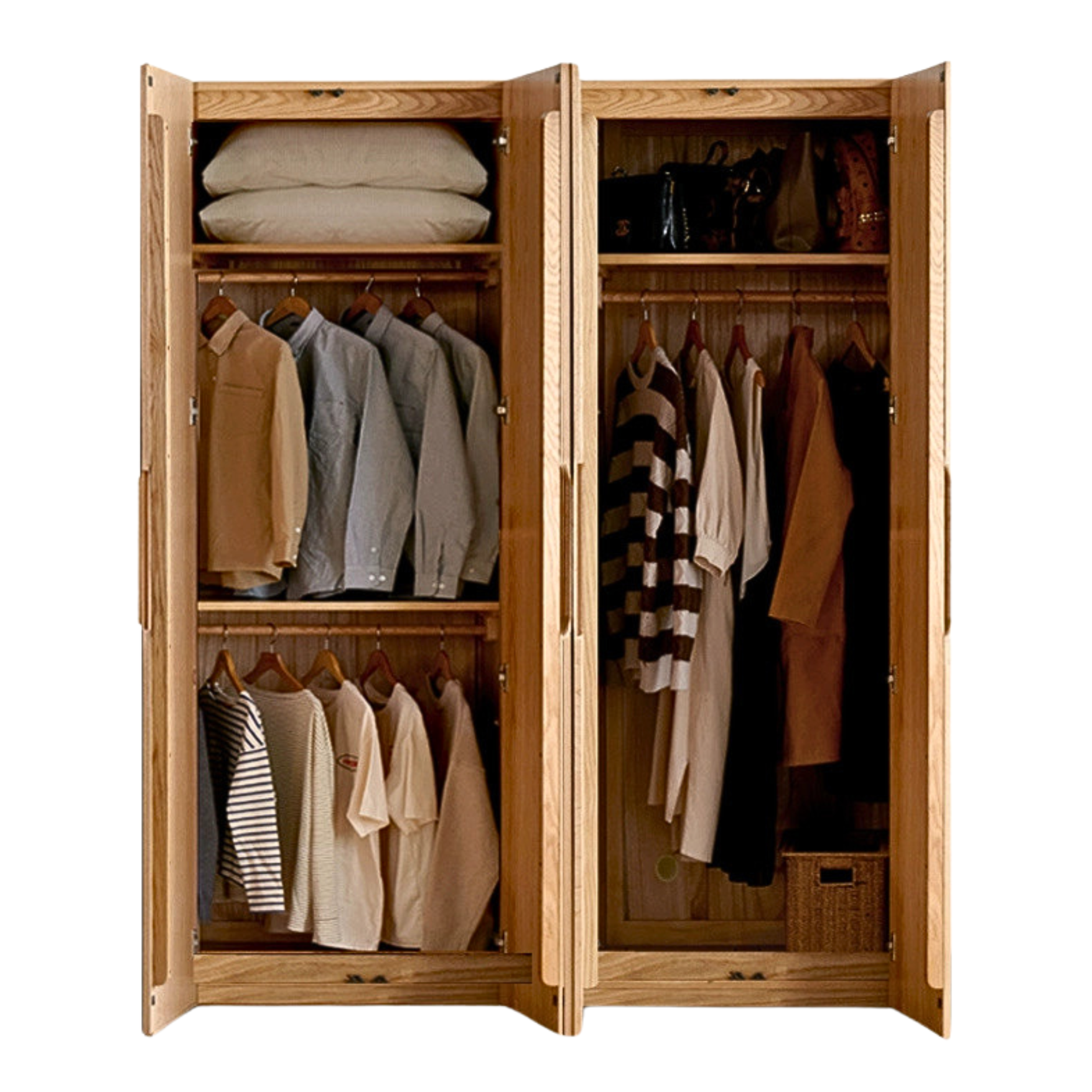 Oak Solid Wood Nordic Wardrobe.