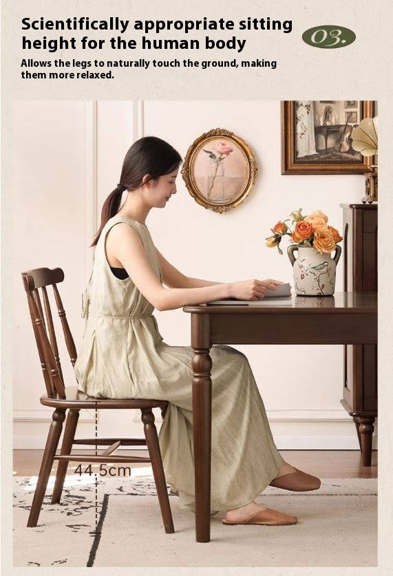 Set 4 pcs Black Walnut, Beech Solid Wood Dining Chair