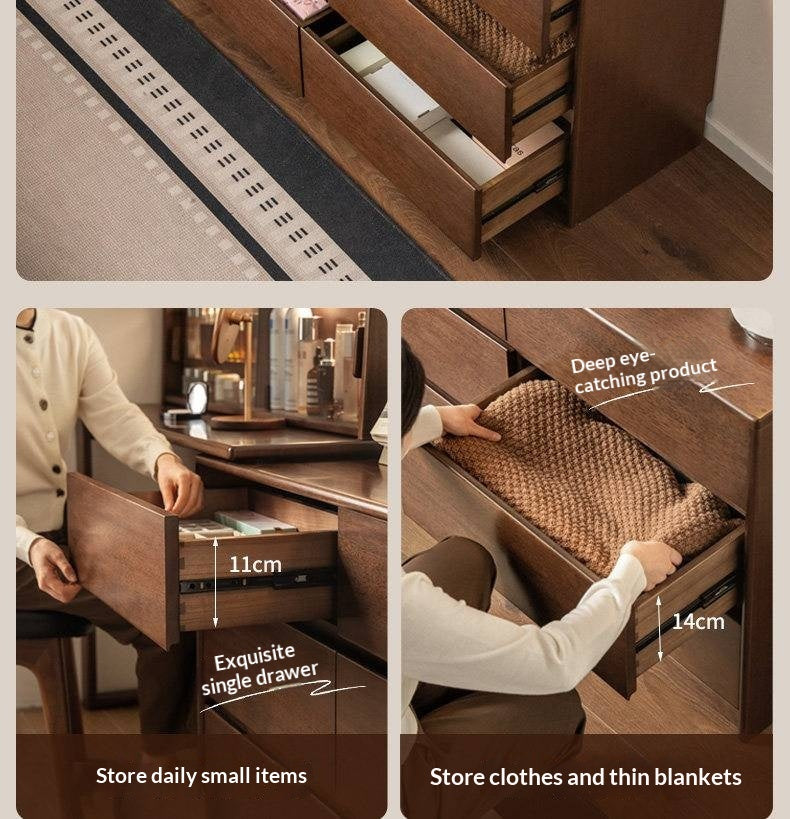 Solid Longan Hardwood Modern Minimalist Vanity Table