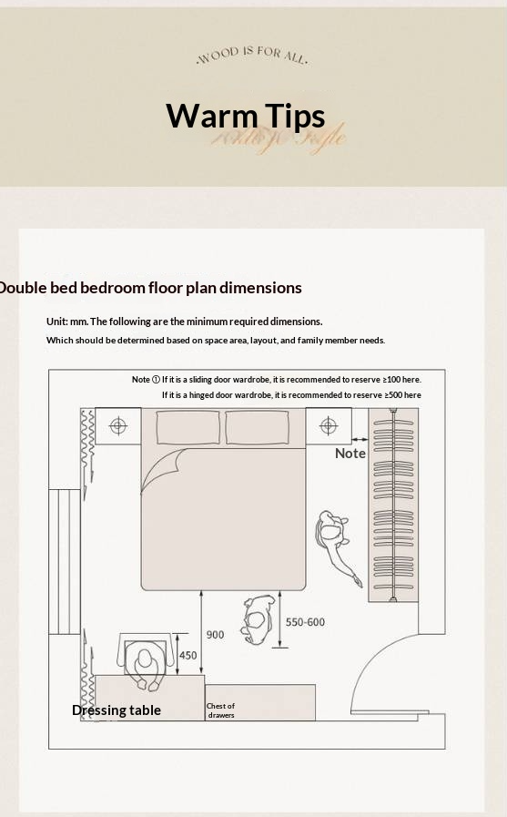 Oak Solid Wood Technology Fabric Soft Bed