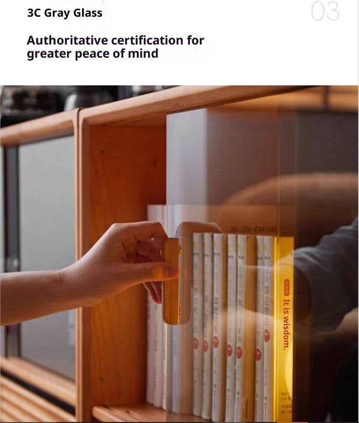 Cherry Solid Wood Floor Standing Bookcase