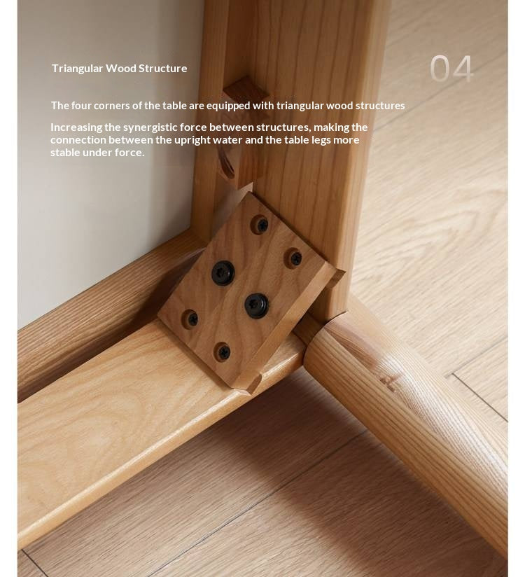 Ash, Oak Solid Wood Modern Minimalist Style Slab Dining Table