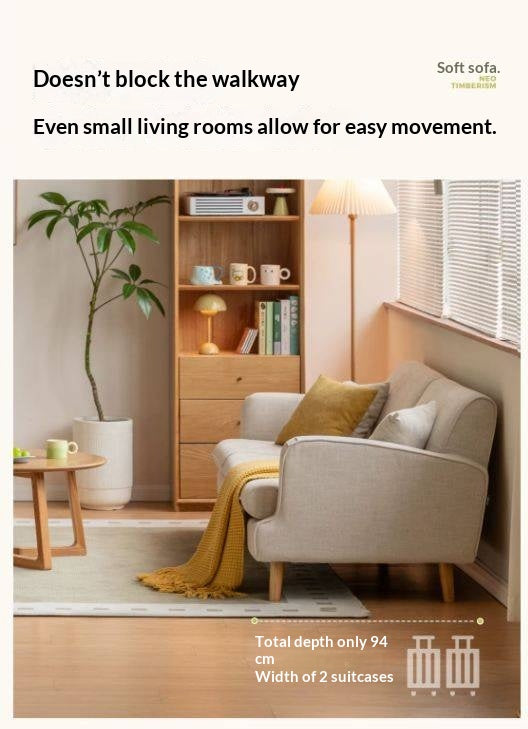 Compact Track Arm Sofa with Tapered Wood Legs