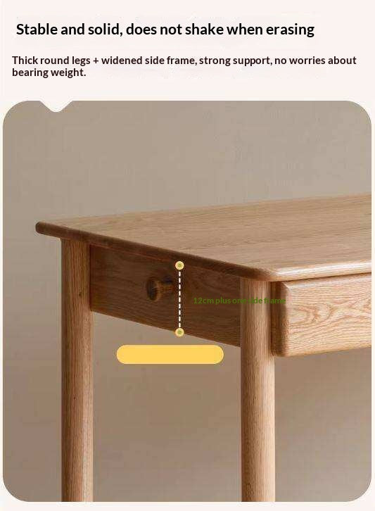 Oak Solid Wood Minimalist Kids Study Desk