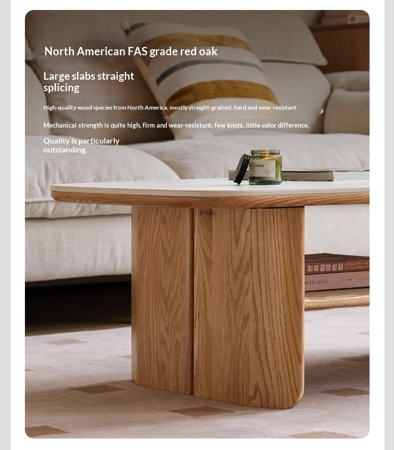 Oak Solid Wood Modern Slab Coffee Table