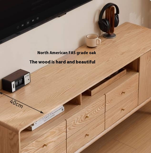 Oak Solid Wood Bedroom TV Cabinet: