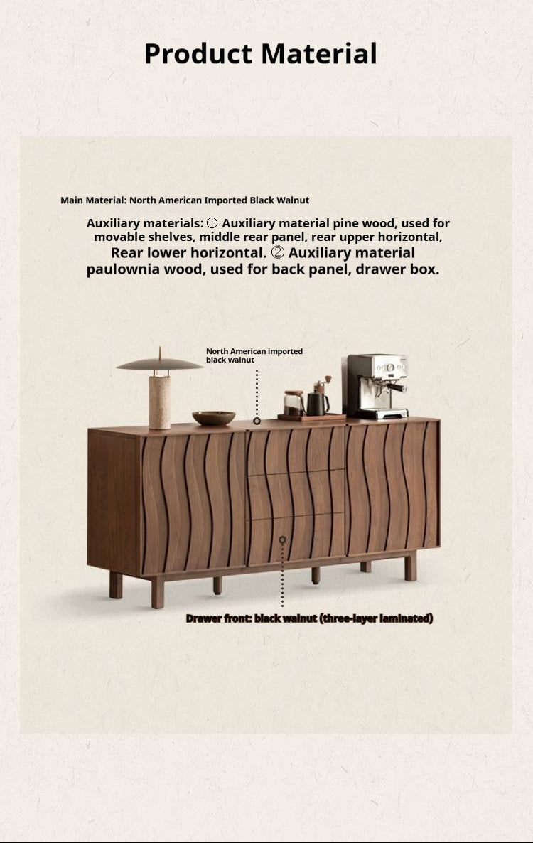 Black Walnut Solid Wood Medieval Style Drawer