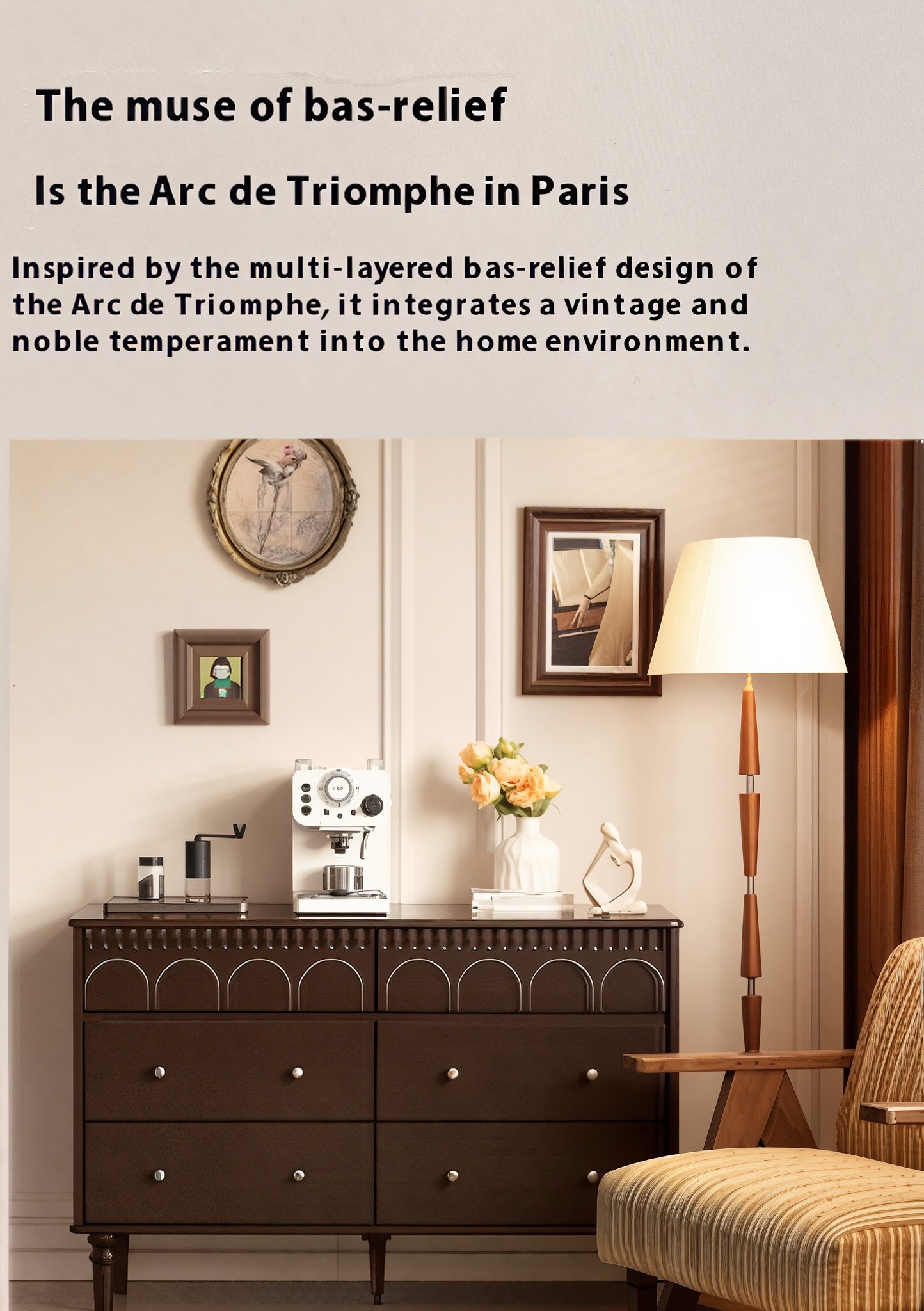 Poplar Solid Wood Retro Style Bucket Cabinet