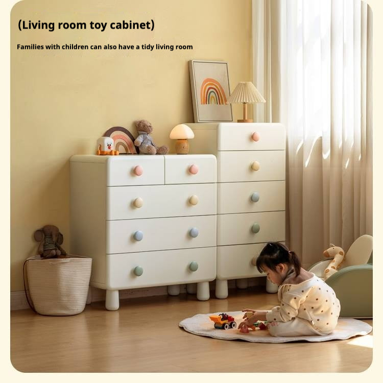Rubber Solid Wood Children's Storage Cabinet.