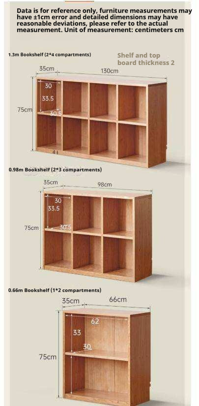 Cherry Solid Wood Vintage Floor Storage Bookcase