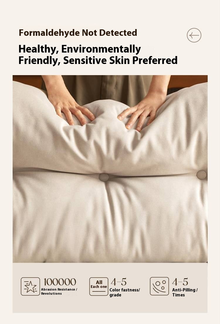 French Retro Fabric Sofa – High-Back with Pet-Friendly Scratch-Resistant Fabric