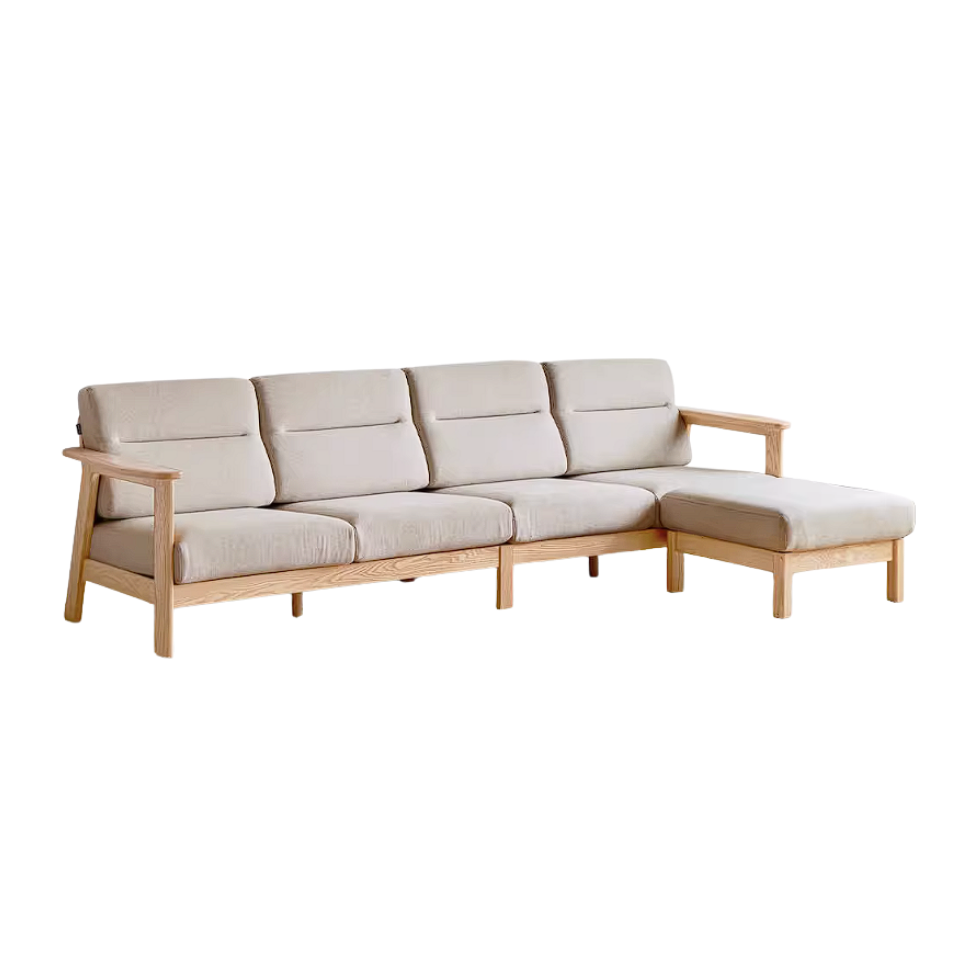 Ash Solid Wood Corner Sofa with Modern Casual Design