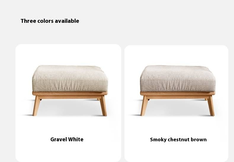 Ash, Oak, Black Walnut Solid Wood Fabric Footstool-
