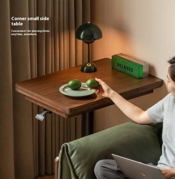 Black Walnut, Oak Solid Wood Rectangular Lift Side Table