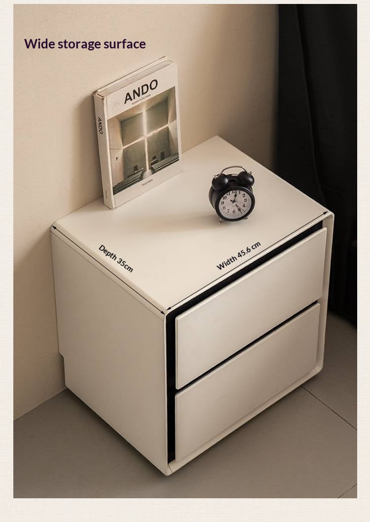 Solid Rubberwood Modern Minimalist Nightstand