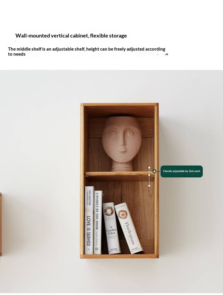 Oak Solid Wood Desk Cabinet with Drawers